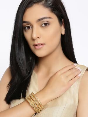 gold brass bangle - 15956185 - Standard Image - 3