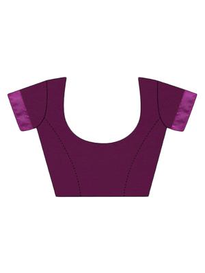 ruffle lace border purple saree with blouse - 15956207 - Standard Image - 3
