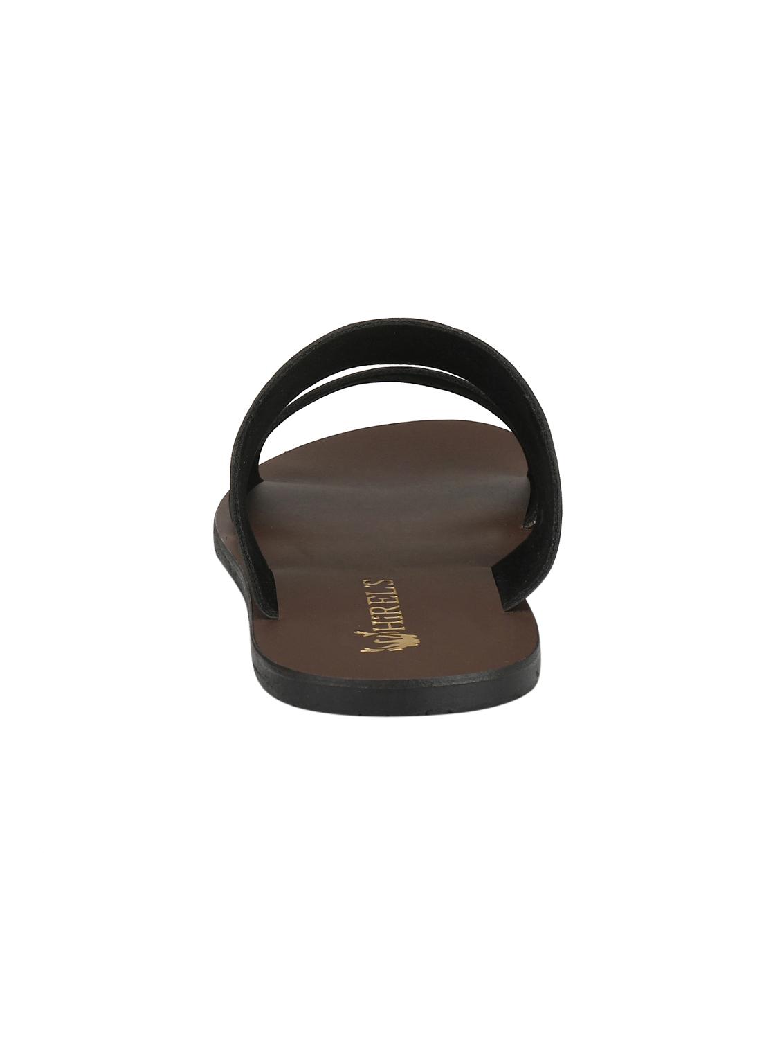 brown leather slip on slippers - 15958227 - Zoom Image - 3