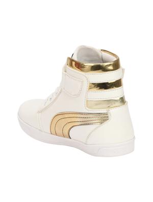 white leatherette lace up sneakers - 15958550 - Standard Image - 3
