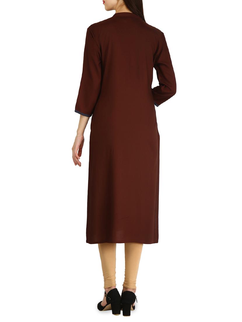 Embroidered straight kurta - 15958617 - Zoom Image - 3