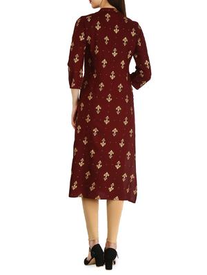Foil print straight kurta - 15958669 - Standard Image - 3