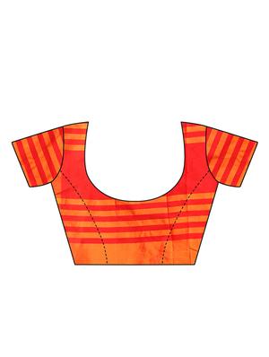 checkered woven saree with blouse - 15958932 - Standard Image - 3
