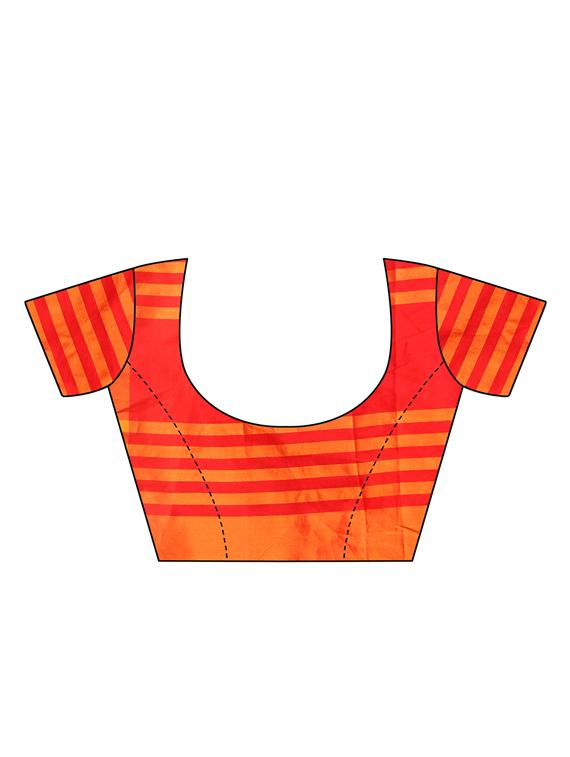 checkered woven saree with blouse - 15958932 - Zoom Image - 3