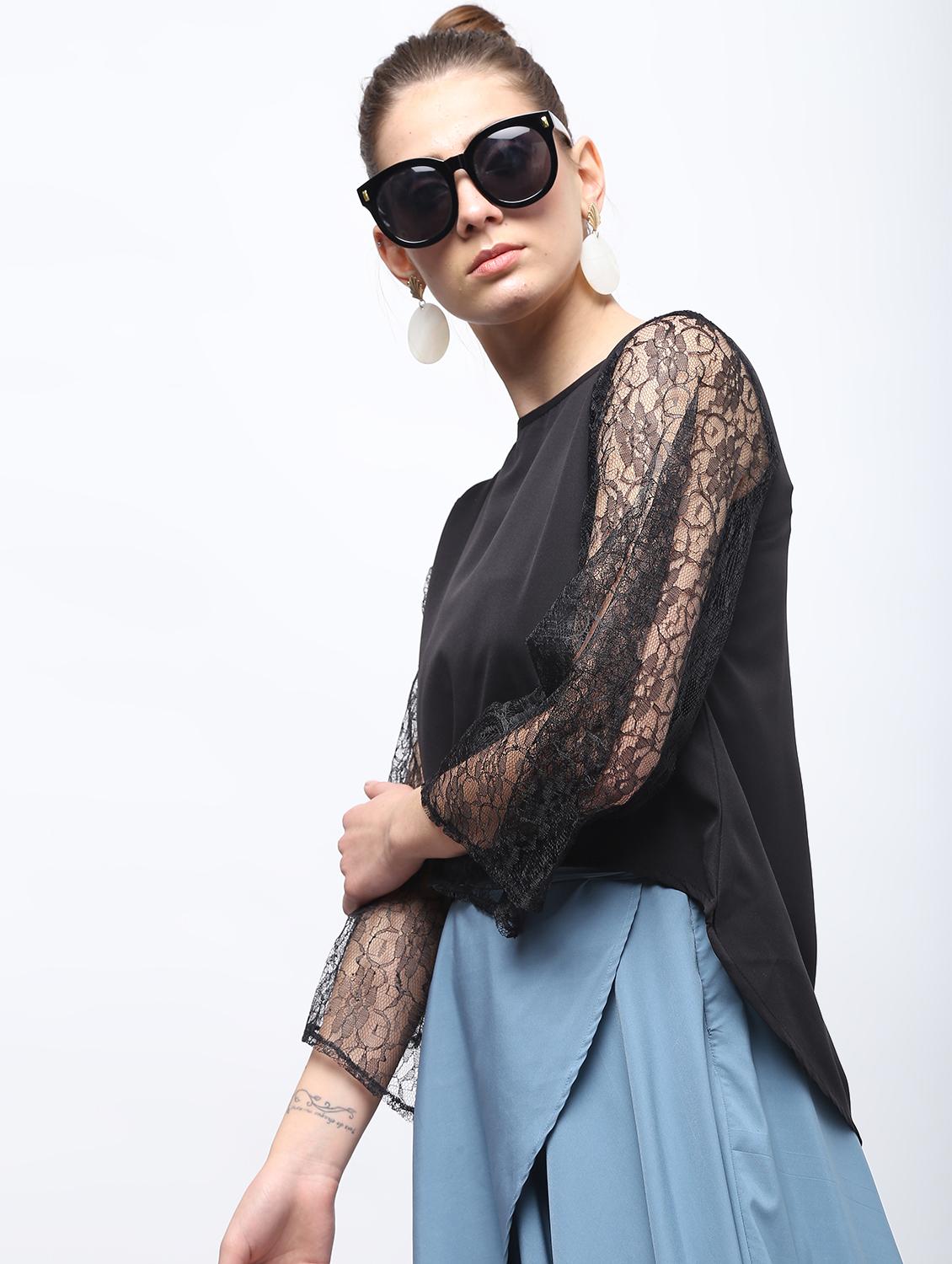 Sheer bell sleeved top - 15959300 - Zoom Image - 3