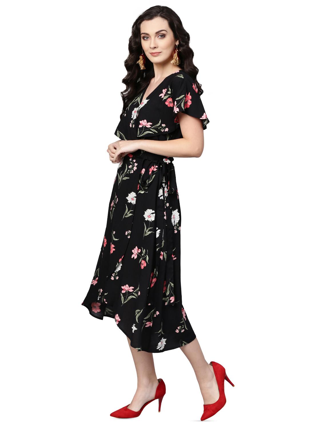 tie front floral high low dress - 15963890 - Zoom Image - 3