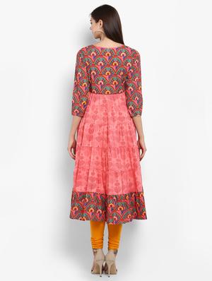 tiered printed kurta - 15966646 - Standard Image - 3
