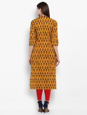 printed straight kurta - 15966649 - Standard Image - 3