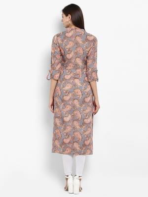 paisley straight kurta - 15966651 - Standard Image - 3