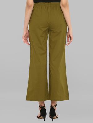 olive green flat front trouser - 15967116 - Standard Image - 3