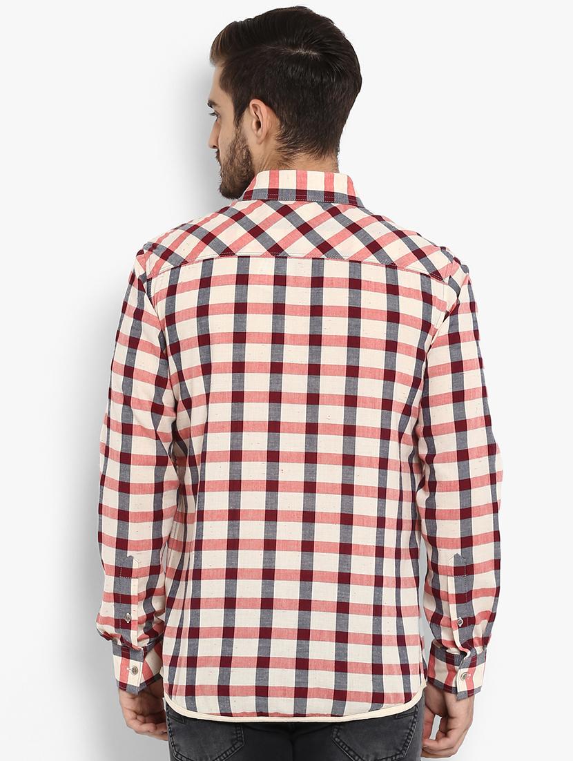 red cotton casual shirt - 15968437 - Zoom Image - 3