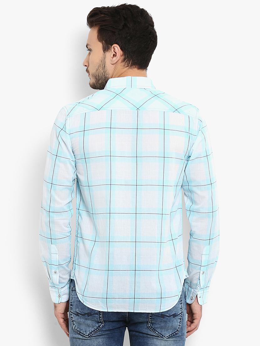 blue checkered casual shirt - 15968470 - Zoom Image - 3