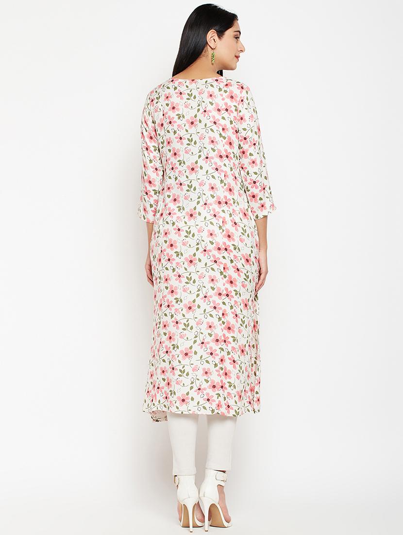 floral a-line kurta - 15969170 - Zoom Image - 3