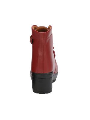 maroon ankle lace up boots - 15969554 - Standard Image - 3