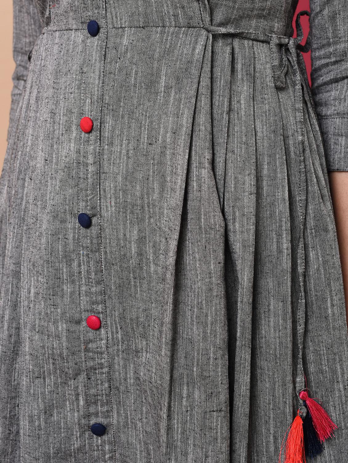textured flared ethnic dress - 15969559 - Zoom Image - 6