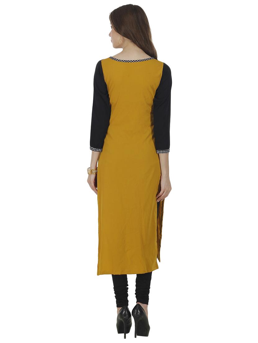 straight color block kurta - 15969620 - Zoom Image - 3