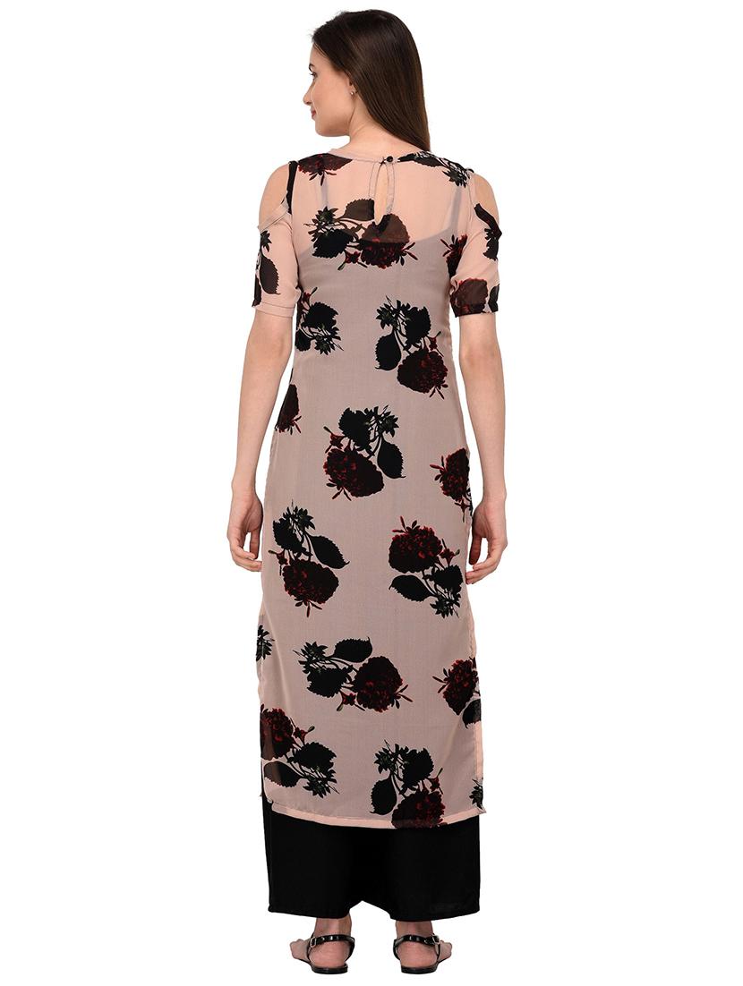 Straight cold shoulder kurta - 15969637 - Zoom Image - 3