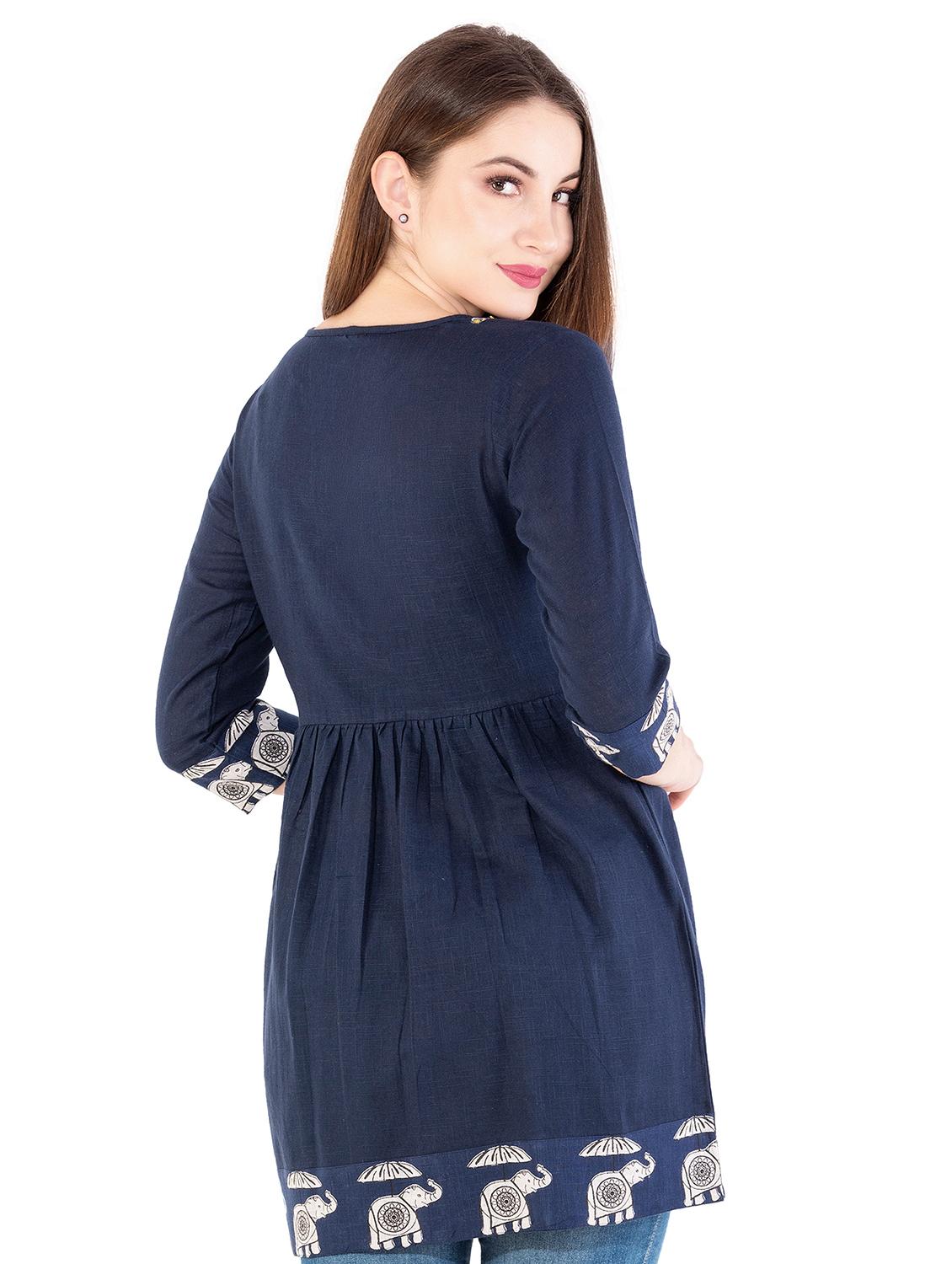 Flared solid kurti - 15970058 - Zoom Image - 3