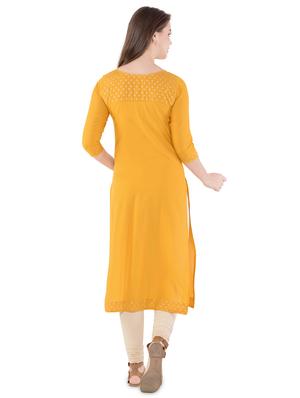 block print straight kurta - 15970182 - Standard Image - 3