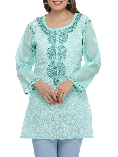 chikankari straight kurti - 15971783 - Very Small Image - 1
