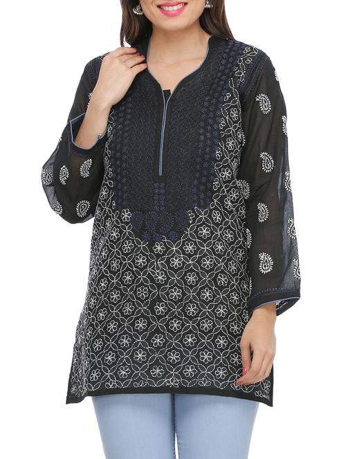chikankari straight kurti - 15971785 - Standard Image - 1