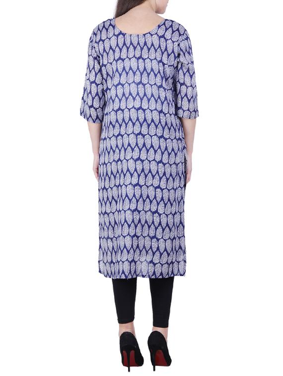 straight printed kurta with tassels - 15971952 - Zoom Image - 3
