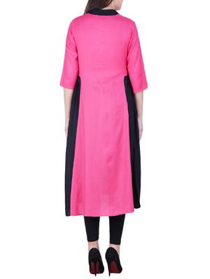 flared color block kurta - 15971953 - Standard Image - 3