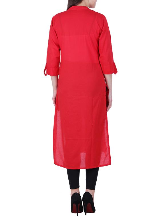 straight solid kurta - 15971955 - Zoom Image - 3