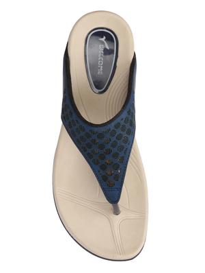 navy toe separator slippers - 15972352 - Standard Image - 6