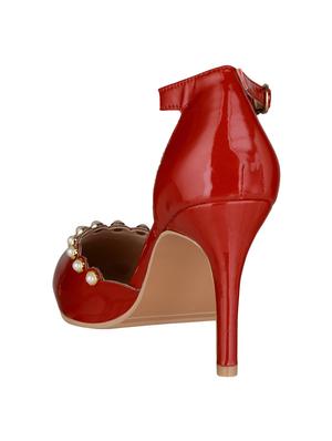 red patent leather ankle strap sandals - 15973353 - Standard Image - 3