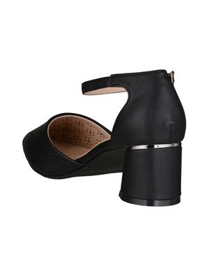 black synthetic ankle strap sandals - 15973355 - Standard Image - 3
