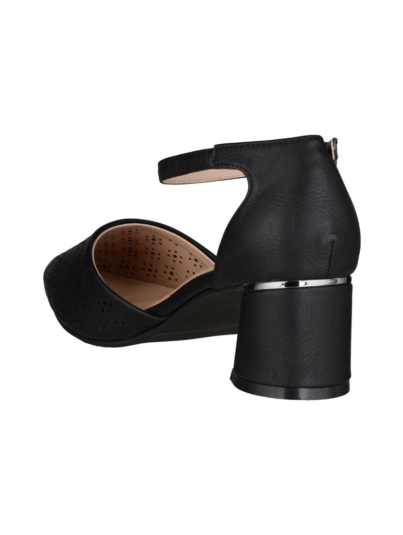 black synthetic ankle strap sandals - 15973355 - Zoom Image - 3