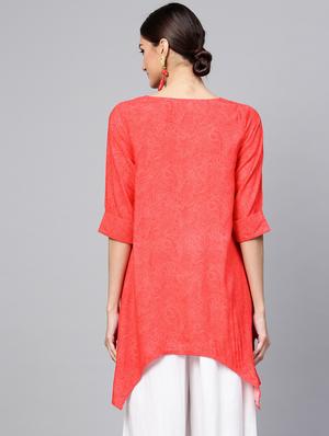 High low printed kurti - 15973539 - Standard Image - 3