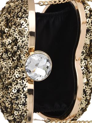 gold metal regular clutch - 15974880 - Standard Image - 3