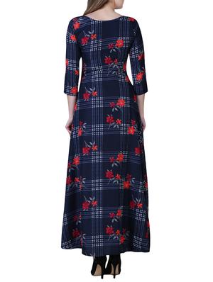 floral checkered maxi dress - 15977237 - Standard Image - 3