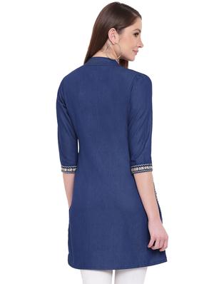Embroiderd straight kurti - 15977287 - Standard Image - 3