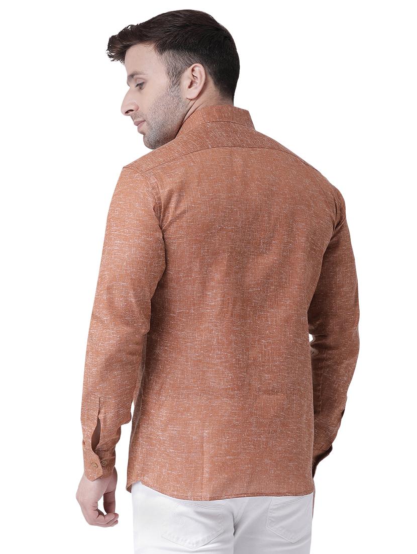 brown linen casual shirt - 15977473 - Zoom Image - 3