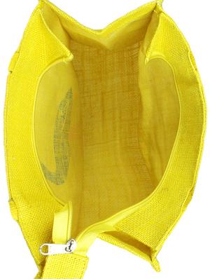 yellow jute messenger shopping bag - 15978525 - Standard Image - 3