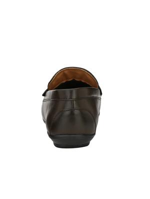 brown leatherette slip on loafers - 15978722 - Standard Image - 3