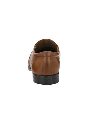 tan leatherette formal slip ons - 15978781 - Standard Image - 3