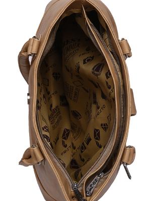 beige leatherette (pu) regular handbag - 15979461 - Standard Image - 3