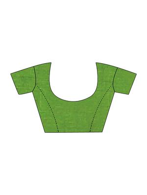 striped zari motif green woven saree with blouse - 15979616 - Standard Image - 3