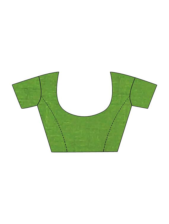 striped zari motif green woven saree with blouse - 15979616 - Zoom Image - 3