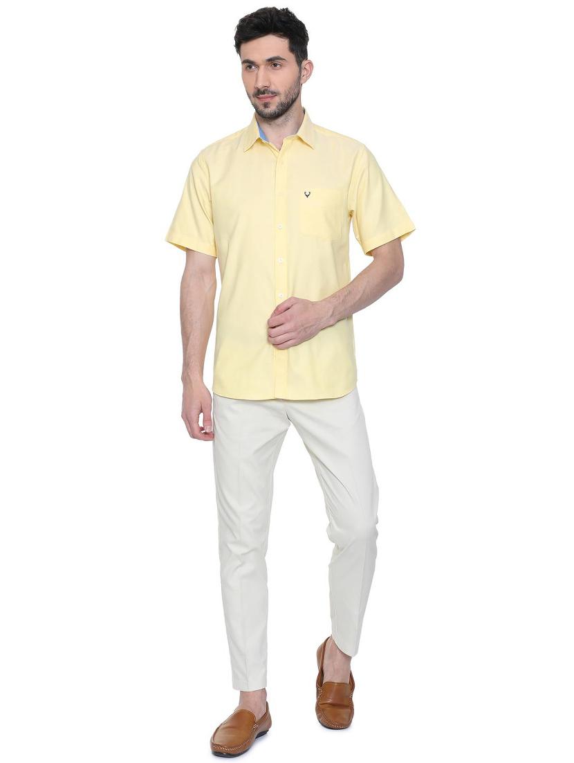 yellow solid casual shirt - 15981965 - Zoom Image - 3