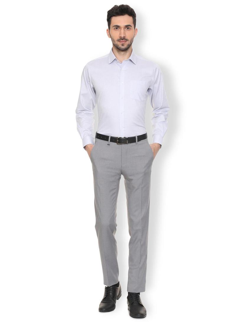 grey cotton formal shirt - 15982151 - Zoom Image - 3