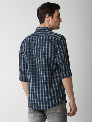 blue checkered casual shirt - 15982509 - Standard Image - 3