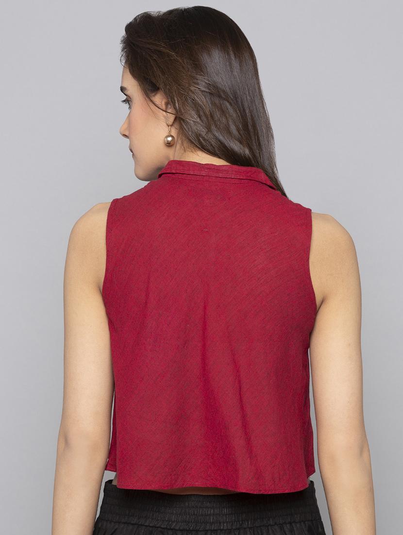 button up boxy crop top - 15983290 - Zoom Image - 3