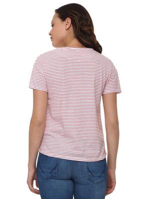 dropped shoulder striped embroidered tee - 15988158 - Standard Image - 3