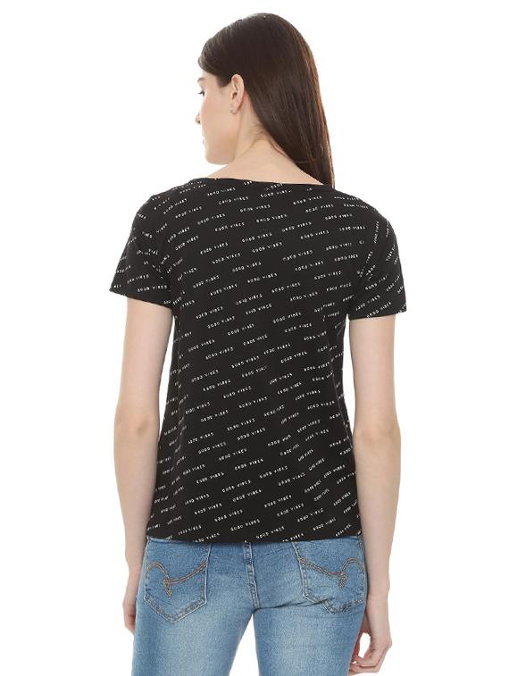 short sleeved quirky texte tee - 15988200 - Zoom Image - 3