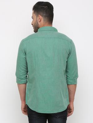 green cotton casual shirt - 15988347 - Standard Image - 3